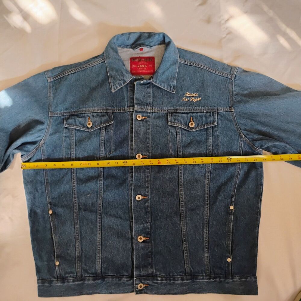 Vintage Riviera Blues Las Vegas Casino Denim Jacket Mens XL Embroidered 90s Y2K - Picture 9 of 15